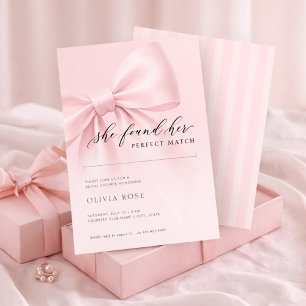 Invitación Elegante Ella Encontró Su Pareja Perfecta Despedid