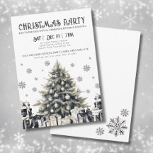 Invitación elegante en blanco y negro para fiesta