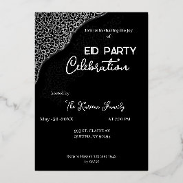 Invitación elegante en blanco y negro para la fies