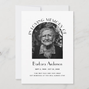 Invitación Elegante En La Foto Del Memorial Del Funeral De La
