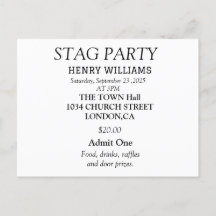 Invitación elegante en negro y blanco para despedi