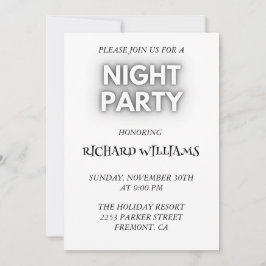 Invitación elegante en negro y blanco para despedi