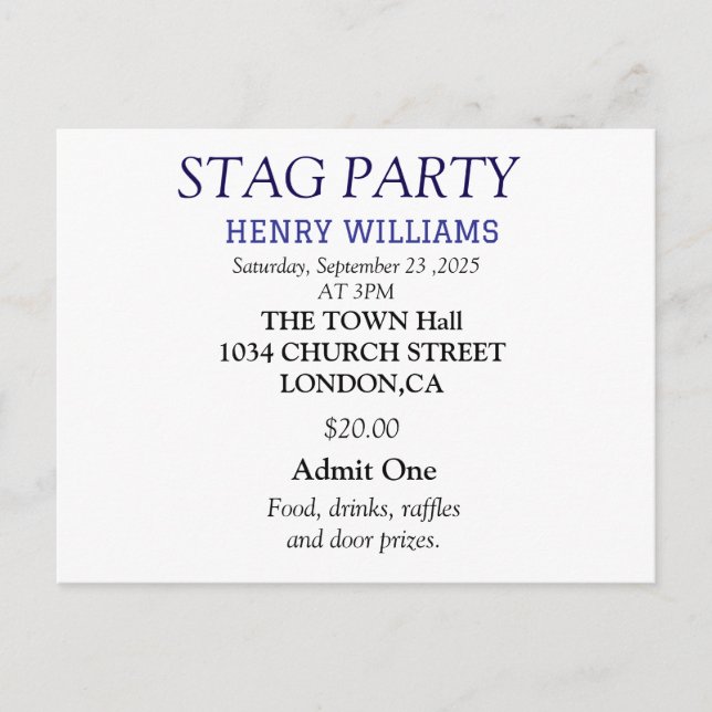 Invitación elegante en negro y blanco para despedi (Anverso)