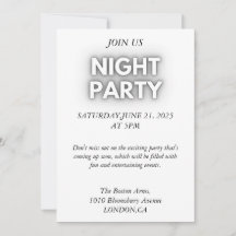 Invitación elegante en negro y blanco para despedi