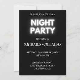 Invitación elegante en negro y blanco para despedi