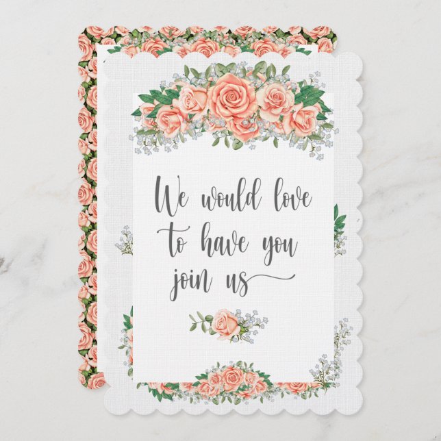 Invitación elegante en papel de lino (Anverso / Reverso)