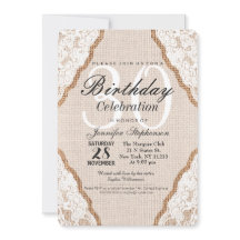 Elegante encaje blanco en Burlap Jute