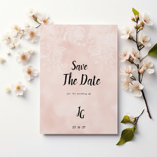 Invitación Elegante encaje de flores blancas de melocotón Sal