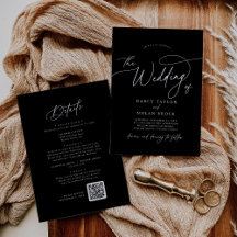 Elegante encanto para la boda negra con RSVP