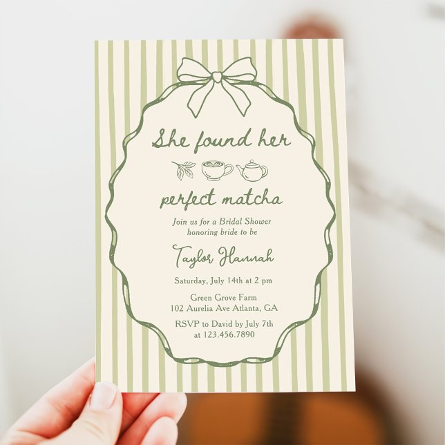 Invitación Elegante, Encontró Su Ducha Bridal Matcha Perfecta (Subido por el creador)