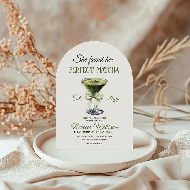 Invitación Elegante, Encontró Su Ducha Bridal Matcha Perfecta (Subido por el creador)