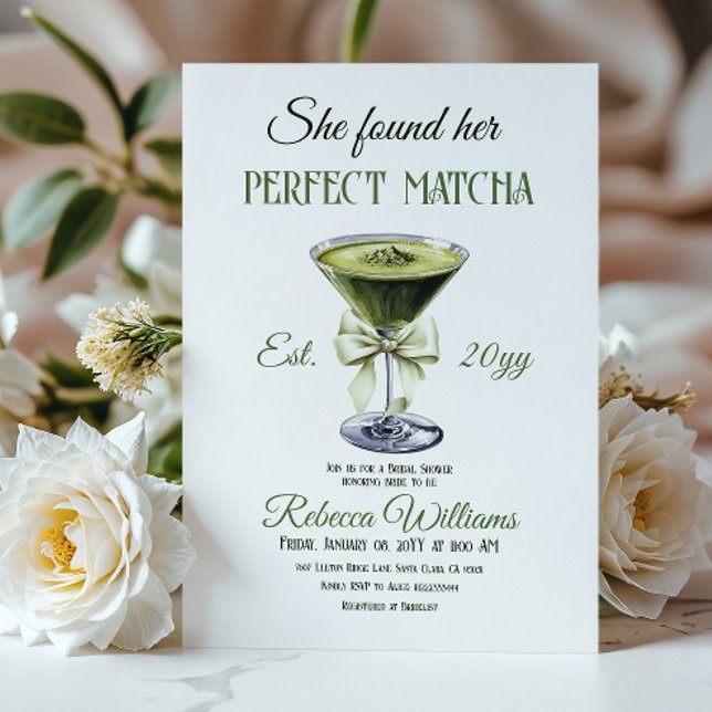 Invitación Elegante, Encontró Su Ducha Bridal Matcha Perfecta (Subido por el creador)