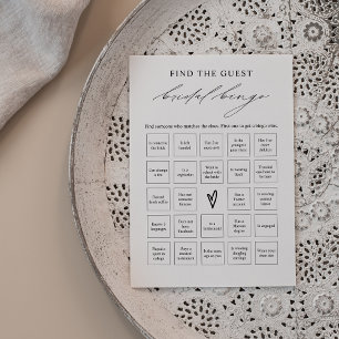 Invitación Elegante Encuentra el juego de Bingo de Ducha Brid