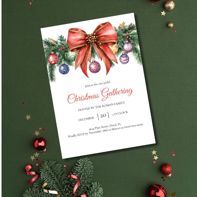 Invitación Elegante encuentro de Navidades de Wreath invernal (Subido por el creador)