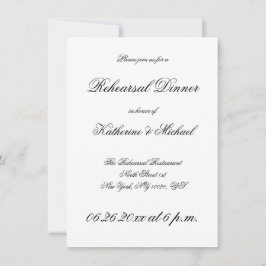 Invitación Elegante ensayo Boda blanco Minimalista