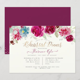 Invitación Elegante ensayo Cena Mint Berries