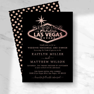 Invitación Elegante ensayo de boda de destino de Las Vegas