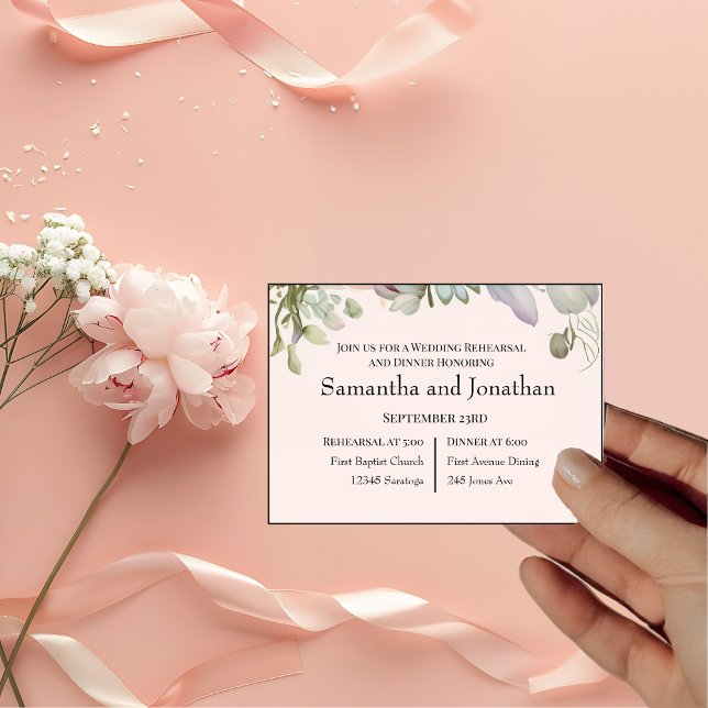 Invitación Elegante ensayo de Boda de flores silvestres BOHO (Subido por el creador)