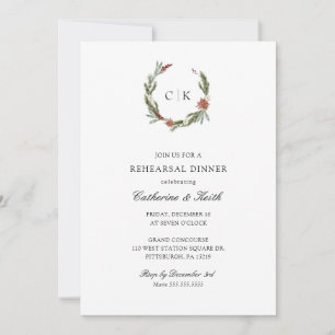 Invitación Elegante ensayo de Boda de Invierno