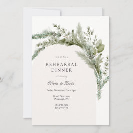 Invitación Elegante Ensayo De Boda De Invierno Evergreen