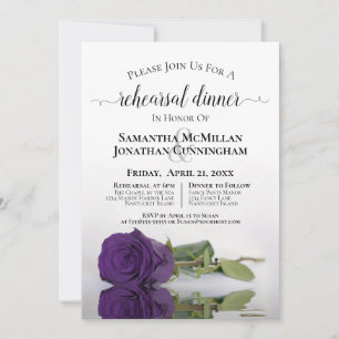 Invitación Elegante ensayo de Boda Royal Purple Rosa