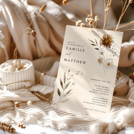 Invitación Elegante ensayo de caída de flores silvestres