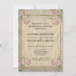 Invitación Elegante ensayo de impresión y Rosas en diccionari