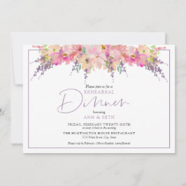 Invitación Elegante Ensayo Floral Cena Boda Floral