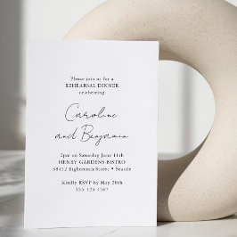 Invitación Elegante ensayo Minimalista Cena Blanca