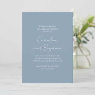 Invitación Elegante ensayo Minimalista Cena Dusty Blue