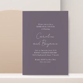 Invitación Elegante ensayo Minimalista Cena Dusty Purple