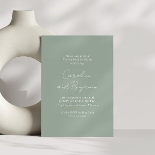 Invitación Elegante ensayo Minimalista Cena Dusty Sage
