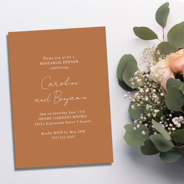 Invitación Elegante ensayo Minimalista Cena Terracotta (Subido por el creador)