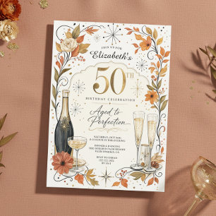 Invitación Elegante Envejecido a la Perfección Cumpleaños 50