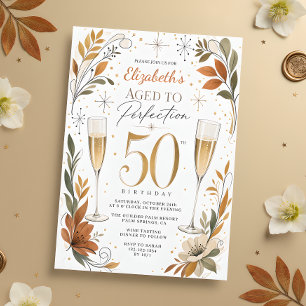 Invitación Elegante Envejecido a la Perfección Cumpleaños 50