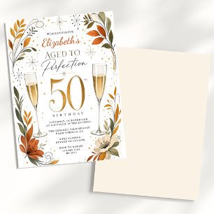 Invitación Elegante Envejecido a la Perfección Cumpleaños 50
