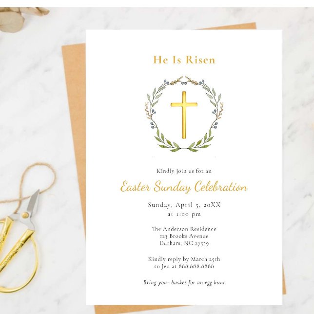 Invitación Elegante, es la Cruz de Oro de Risen, una Pascua C (Subido por el creador)