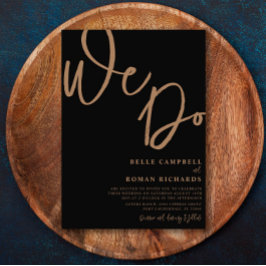 Invitación Elegante escribimos Boda negro y oro