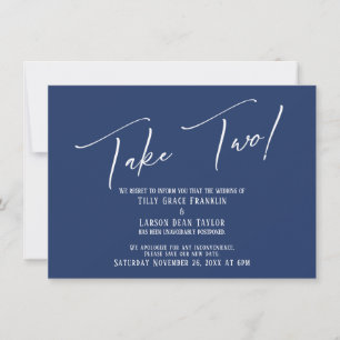 Invitación Elegante escritura a mano lleva a dos Bodas de la