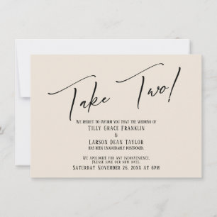 Invitación Elegante escritura a mano toma dos crema de retras