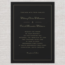 Elegante escritura clásica negro dorado bodas form