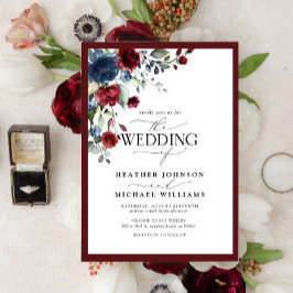 Invitación Elegante escritura de color de agua floral de Borg