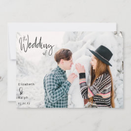 Invitación elegante escritura la boda de foto boda