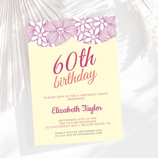 Invitación Elegante escritura minimalista Fiesta de cumpleaño (Subido por el creador)