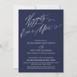 Invitación Elegante Escritura Recepción Naval Felices para Si