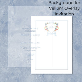 Invitación Elegante Escudo de flores silvestres azul turquesa