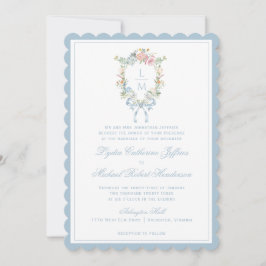 Invitación Elegante Escudo de guirnaldas florales | Boda de m