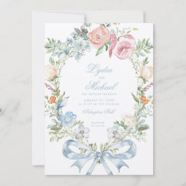 Invitación Elegante Escudo de guirnaldas florales | Boda de m
