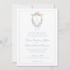 Invitación Elegante Escudo de guirnaldas florales | Boda de m