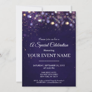 Invitación Elegante esfera circular de azul marino y oro de l